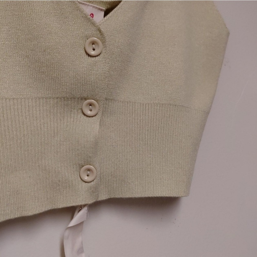 Boho Butter Yellow Ribbed Knit Cropped Tank Top Size S - Picture 2 of 8